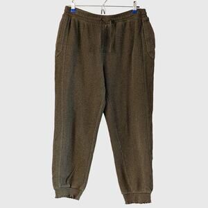 Wrap London Olive Heather 100% Cotton Drawstring Jogger Pants US 8 Lounge Travel